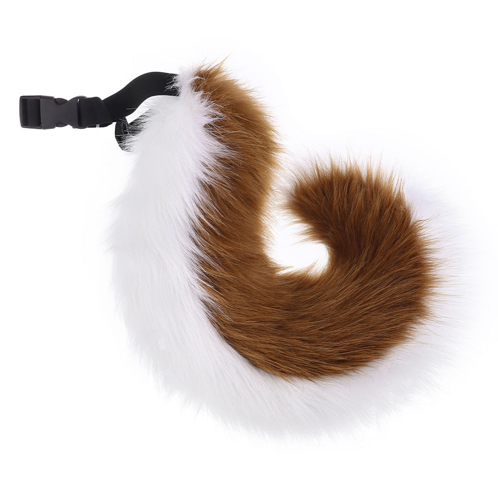 Handmade Plush Folded Ear Dog Headband Animal Ears Hair Accessory Cosplay Dog Ears Performance Tail Accessories