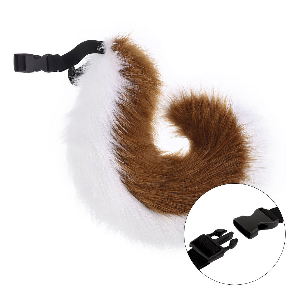 Handmade Plush Folded Ear Dog Headband Animal Ears Hair Accessory Cosplay Dog Ears Performance Tail Accessories