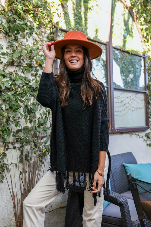 Sweater Weather Roll-Neck Poncho